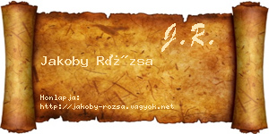 Jakoby Rózsa névjegykártya