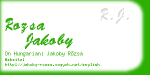 rozsa jakoby business card